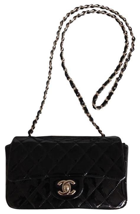 chanel patent mini flap black crossbody bag|authentic chanel wallet crossbody.